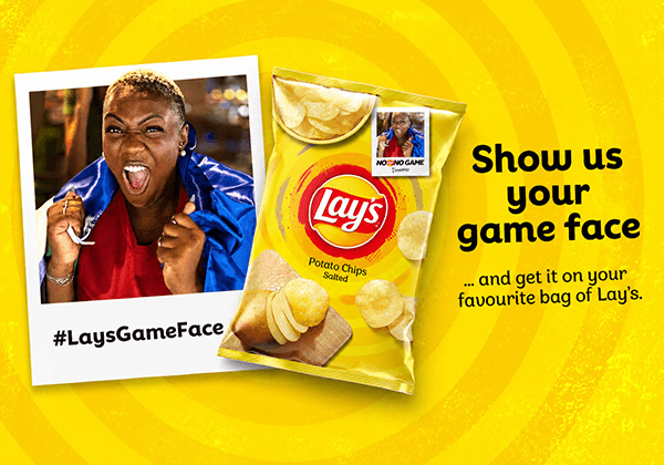 Show us your game face — Lay's Fan-On-Pack
