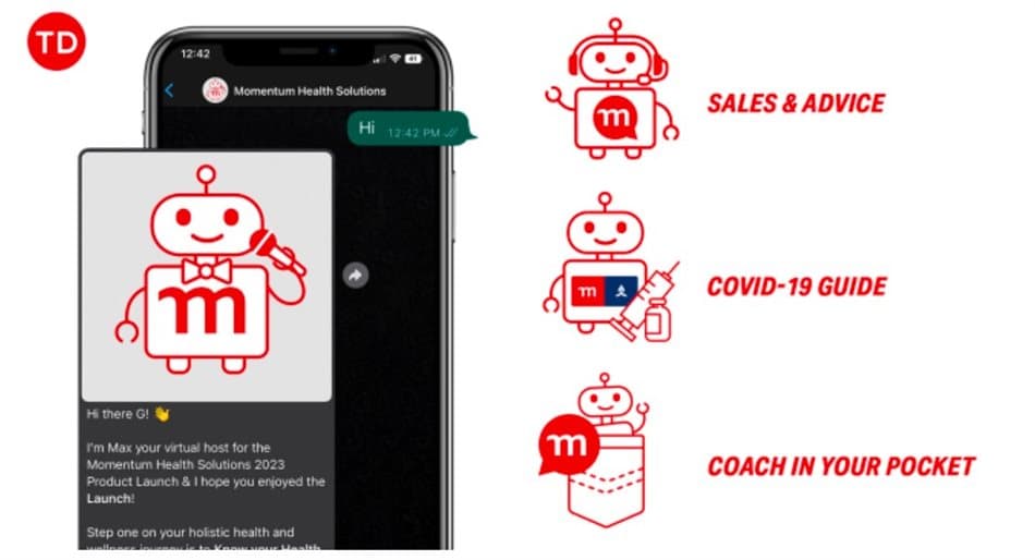 Momentum Health amped event WhatsApp bot